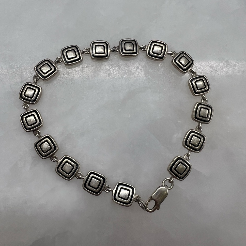 Vintage Zina square etched bracelet